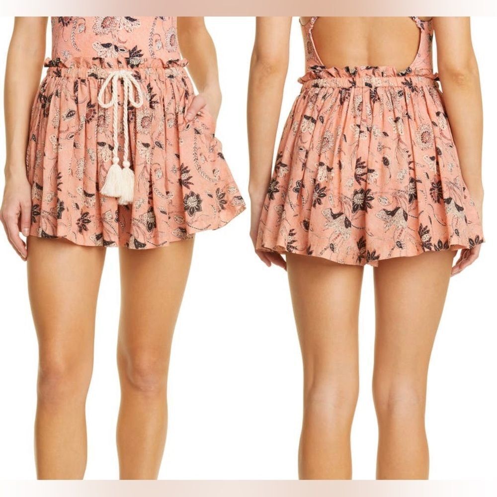 Ulla Johnson Bijou Floral Cotton Blend Shorts in Primrose Large NWT MSRP $250